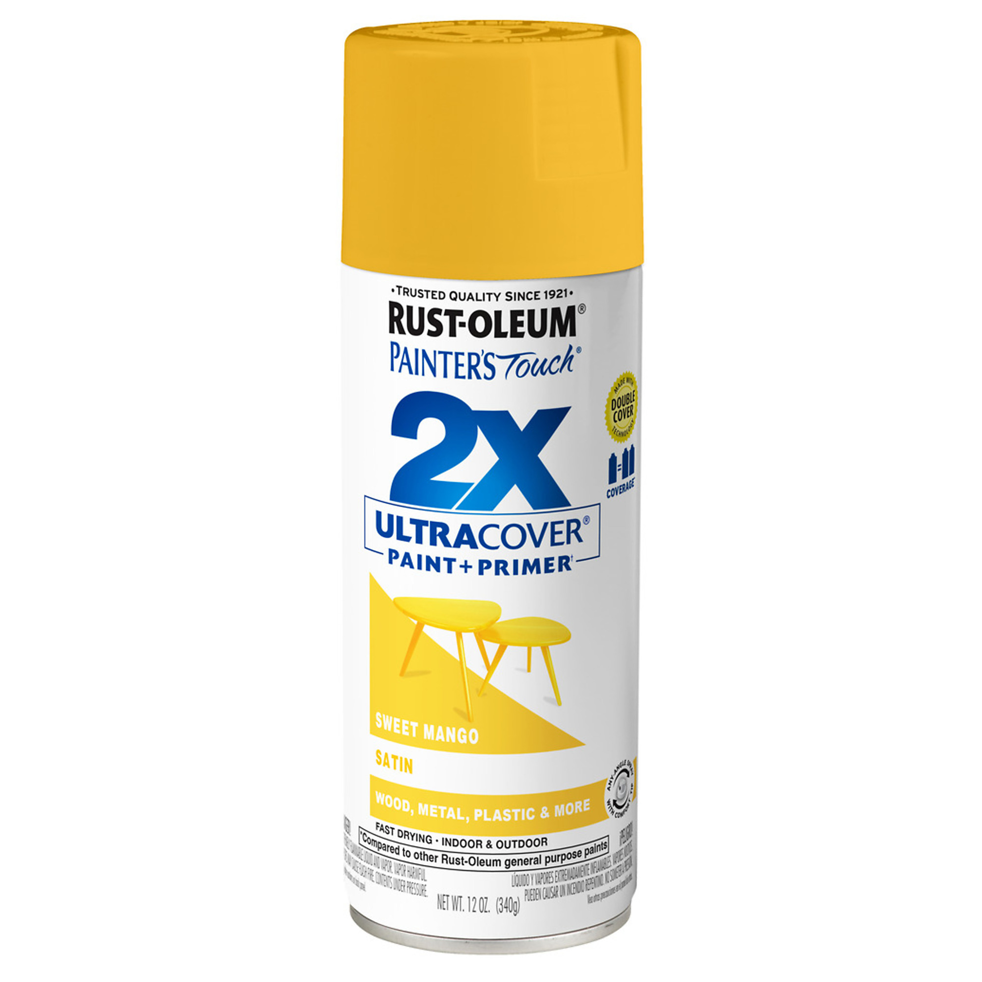 Rust-Oleum Painter's Touch 2X Spray Paint - Satin, Sweet Mango, 12 Oz., Model# 389910DS